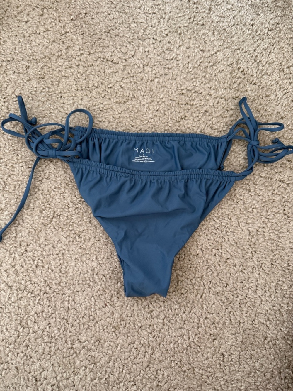 MAOI Steel Blue Tie-Side Bikini Bottom